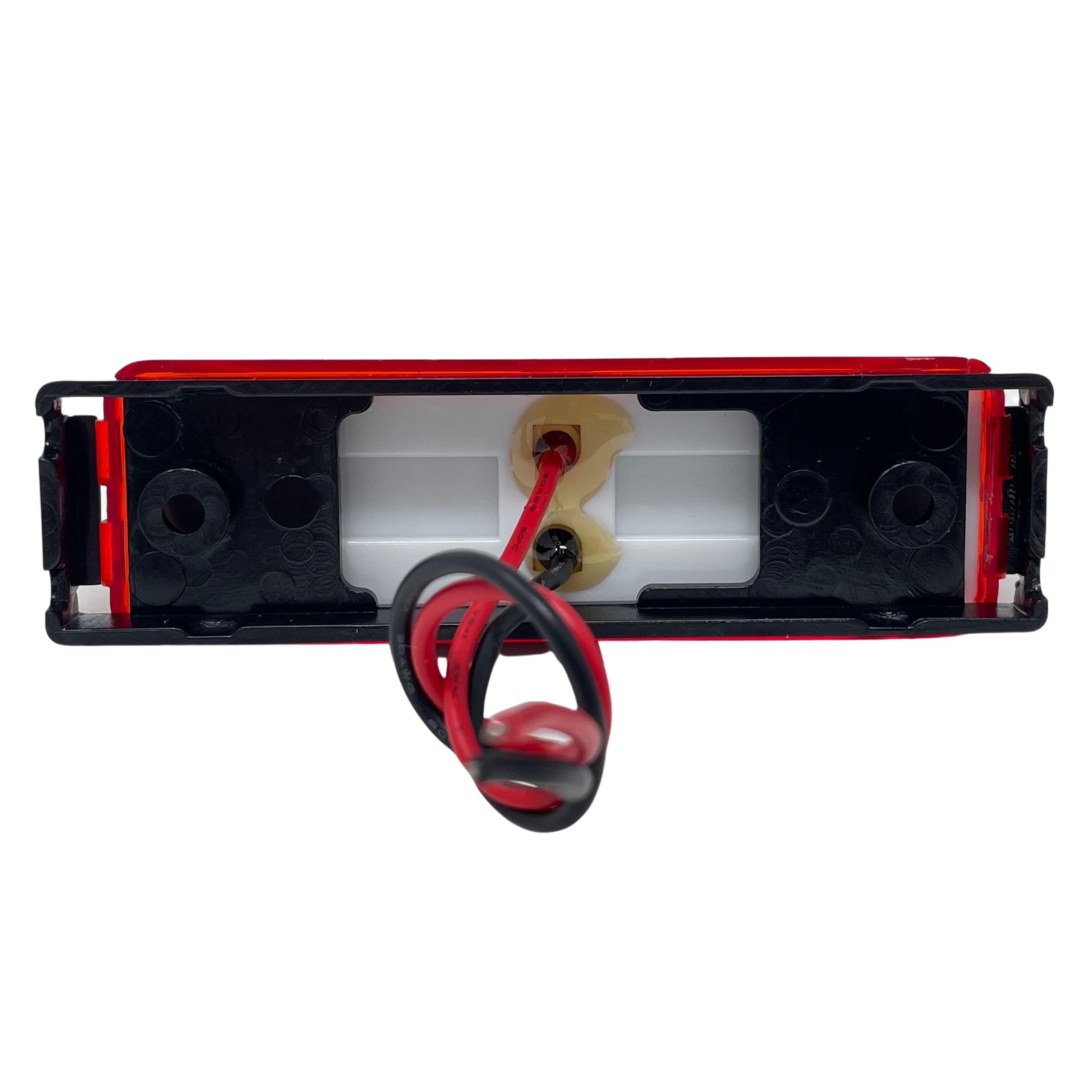 All Star Truck Parts] [Qty 10 [4"x1"] Amber/Red Thin line Trailer Led Side Marker and Clearance Lights 4 LED with Reflectors Submersible Sealed 12V Surface Mount for Truck Trailer Boats, Rectangular