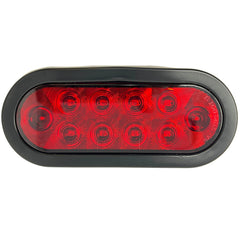 [Red/White/Amber 6" Oval 10 LED Trailer Tail Light Kit [DOT Certified] [With Grommets & Plugs] [IP67 Waterproof] Stop Brake Turn Reverse Back Up Headache Rack Backrack Flatbed RV