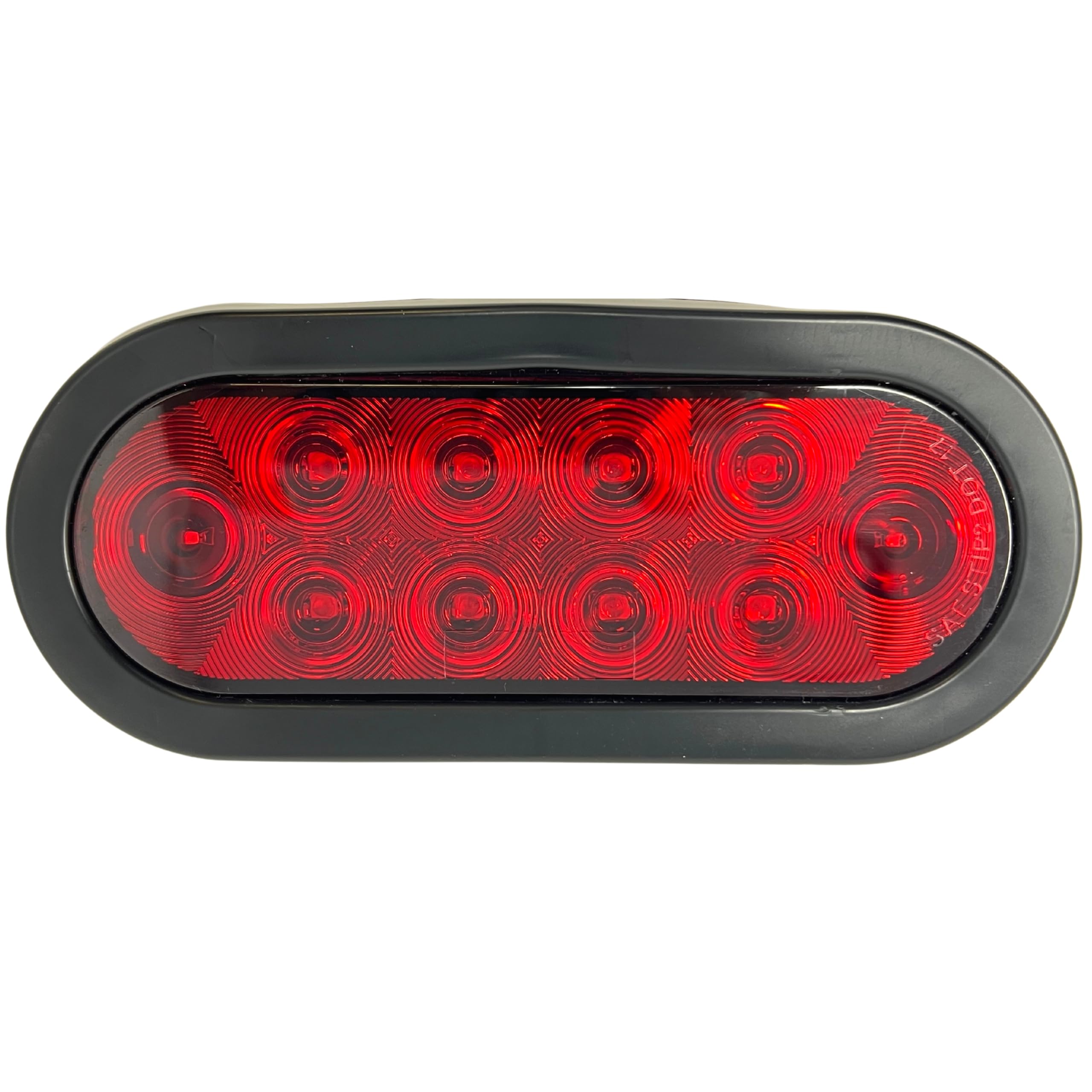 [Red/White/Amber 6" Oval 10 LED Trailer Tail Light Kit [DOT Certified] [With Grommets & Plugs] [IP67 Waterproof] Stop Brake Turn Reverse Back Up Headache Rack Backrack Flatbed RV