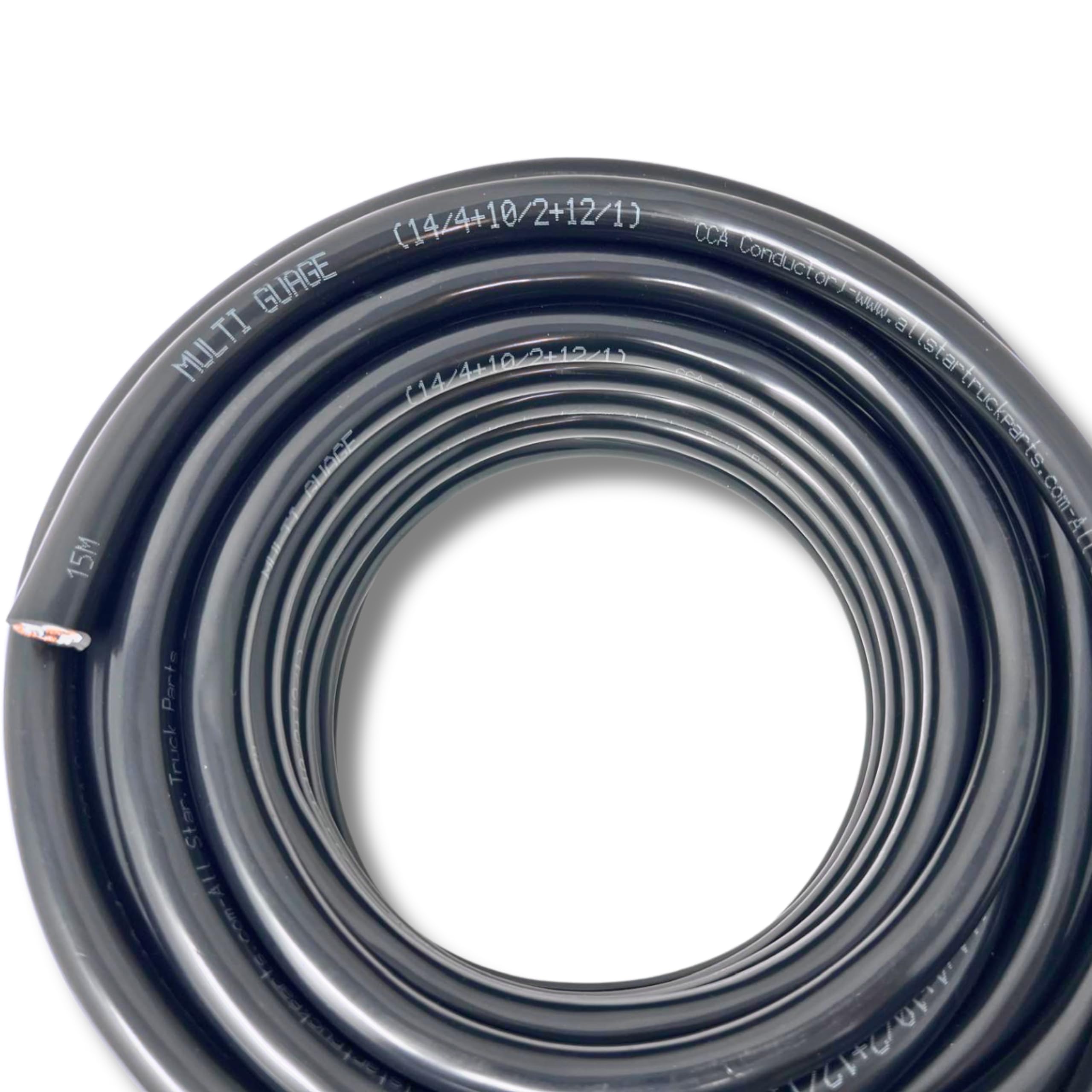 Heavy Duty 14/12/10AWG Multi Guage 7 Way CCA Conductor Wire RV Trailer Tow Campers Cable Cord Insulated Stranded Copper Clad Aluminum Conductor Color Coded DOT SAE Approved 14/4 10/2 12/1 100 FT ROLL