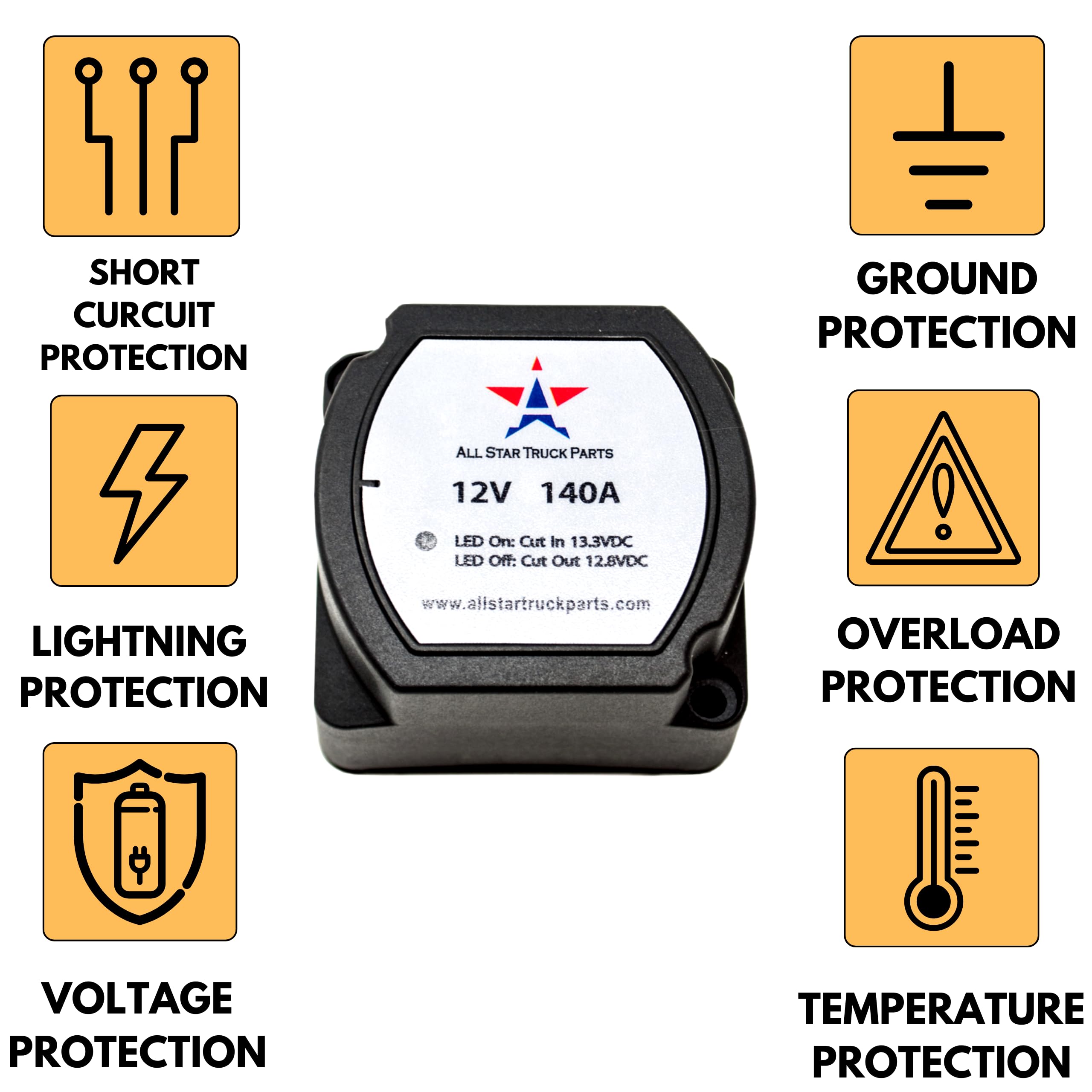12V 140 Amp Dual Battery Isolator - Voltage Sensitive Relay (VSR) Pro Dual Battery Kit