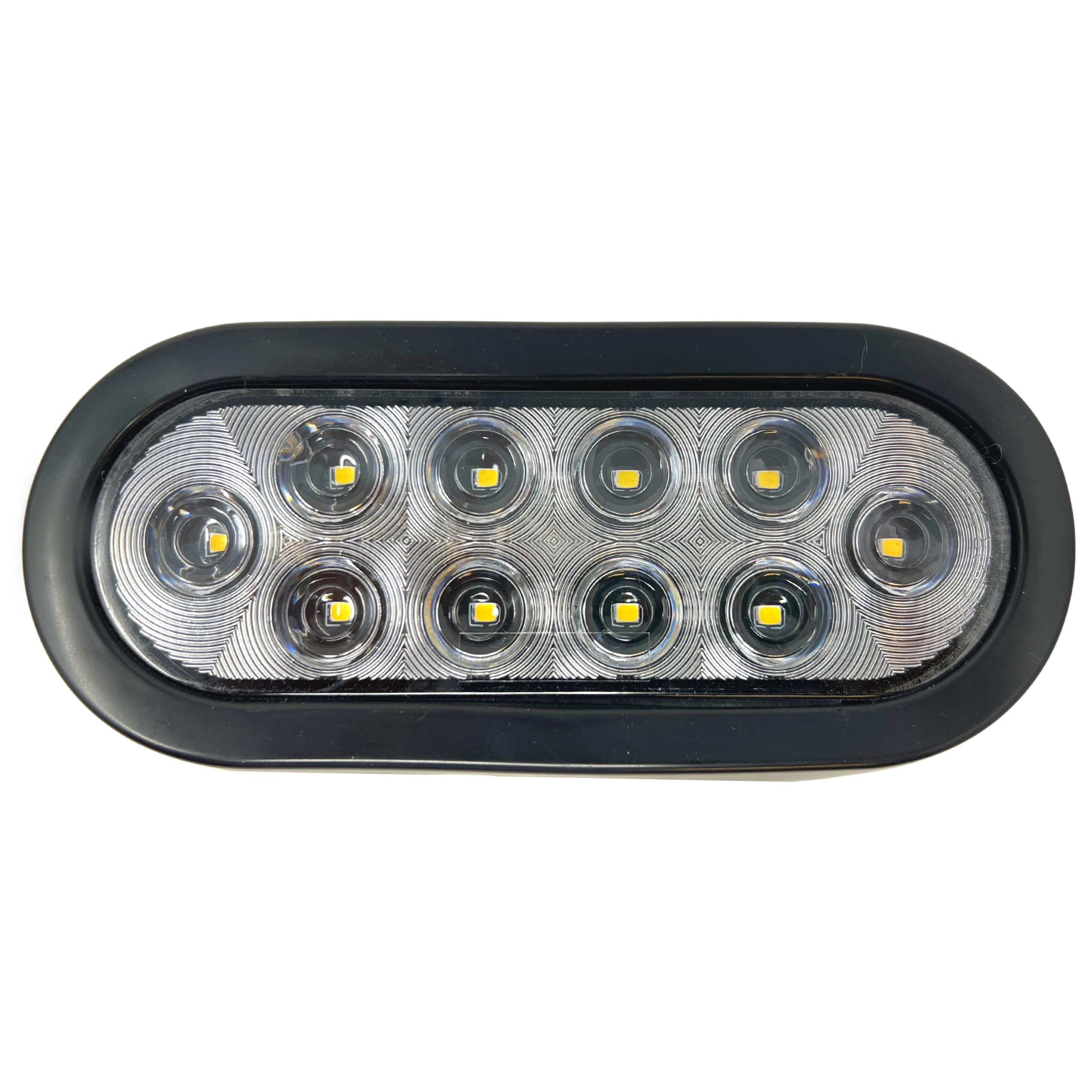 [Red/White/Amber 6" Oval 10 LED Trailer Tail Light Kit [DOT Certified] [With Grommets & Plugs] [IP67 Waterproof] Stop Brake Turn Reverse Back Up Headache Rack Backrack Flatbed RV