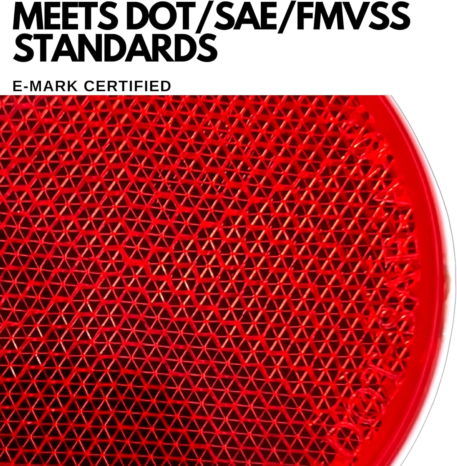 [Qty 25] [Red/Amber] 2" Inch Round Reflector Bike,Trailer, Truck, Boat, Mailbox, Construction, Equipment, RV, Camper with Super Strong Adhesive DOT/SAE Approved