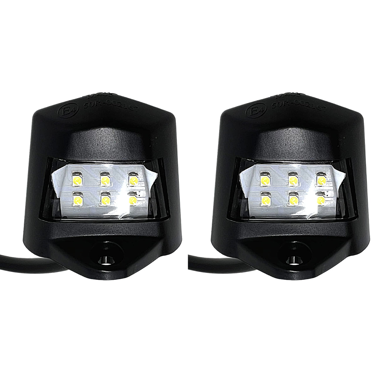 Qty 2 Heavy Duty 2"x1.65" Surface-Mount 6 LED Trailer License Plate Lights [DOT/SAE Certified] [IP67 Waterproof Rated] [Ultra-Durable] License Tags for Trailers, RVs, Trucks & Boats