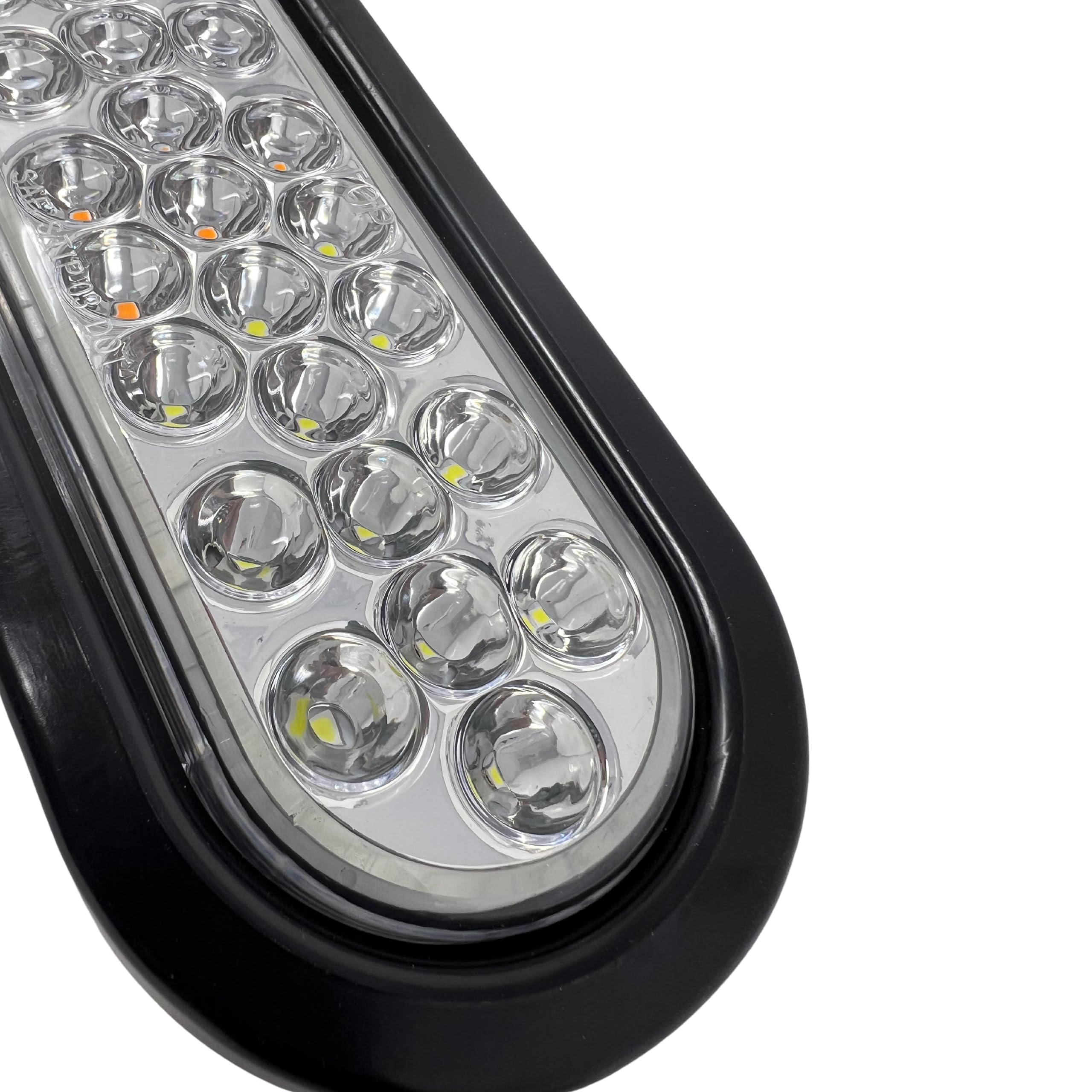 6" Oval LED Recessed Amber Strobe Light, 24 LED DOT/SAE Approved & Marked, Waterproof, Super Bright High Powered Strobe for Towing�