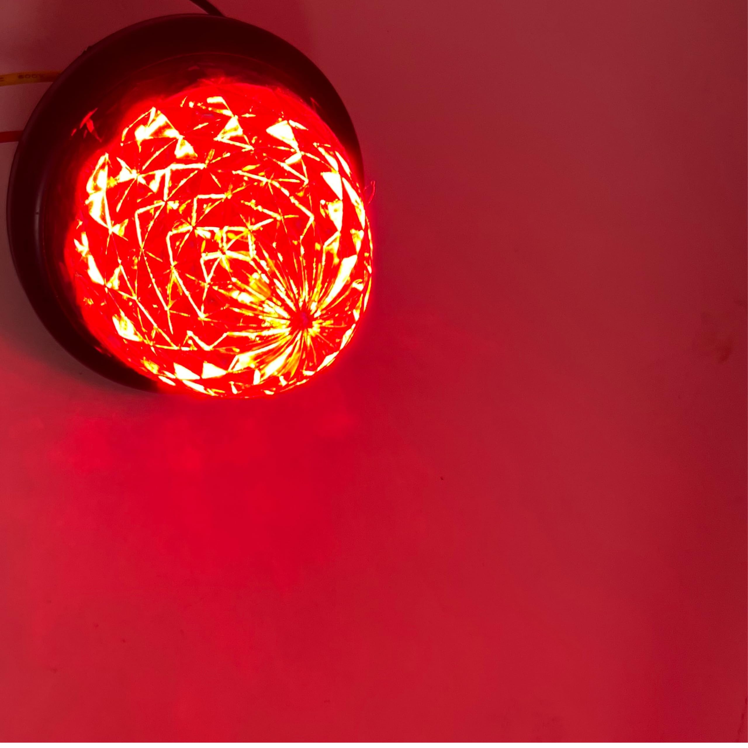 3.5" Inch Diameter 16 LED Round Beehive Cone Watermelon Trailer Side Marker Lights Red Amber Clear Lens Submersible 12V Rear Lights Peterbilt Trucks ATV Motorcycle