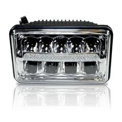4X6 Inch Rectangle LED Headlights Replacement for Trucks 4" x 6" High/Low Beam DRL Replace H4651 H4652 H4656 H4666 H6545 - Qty 1
