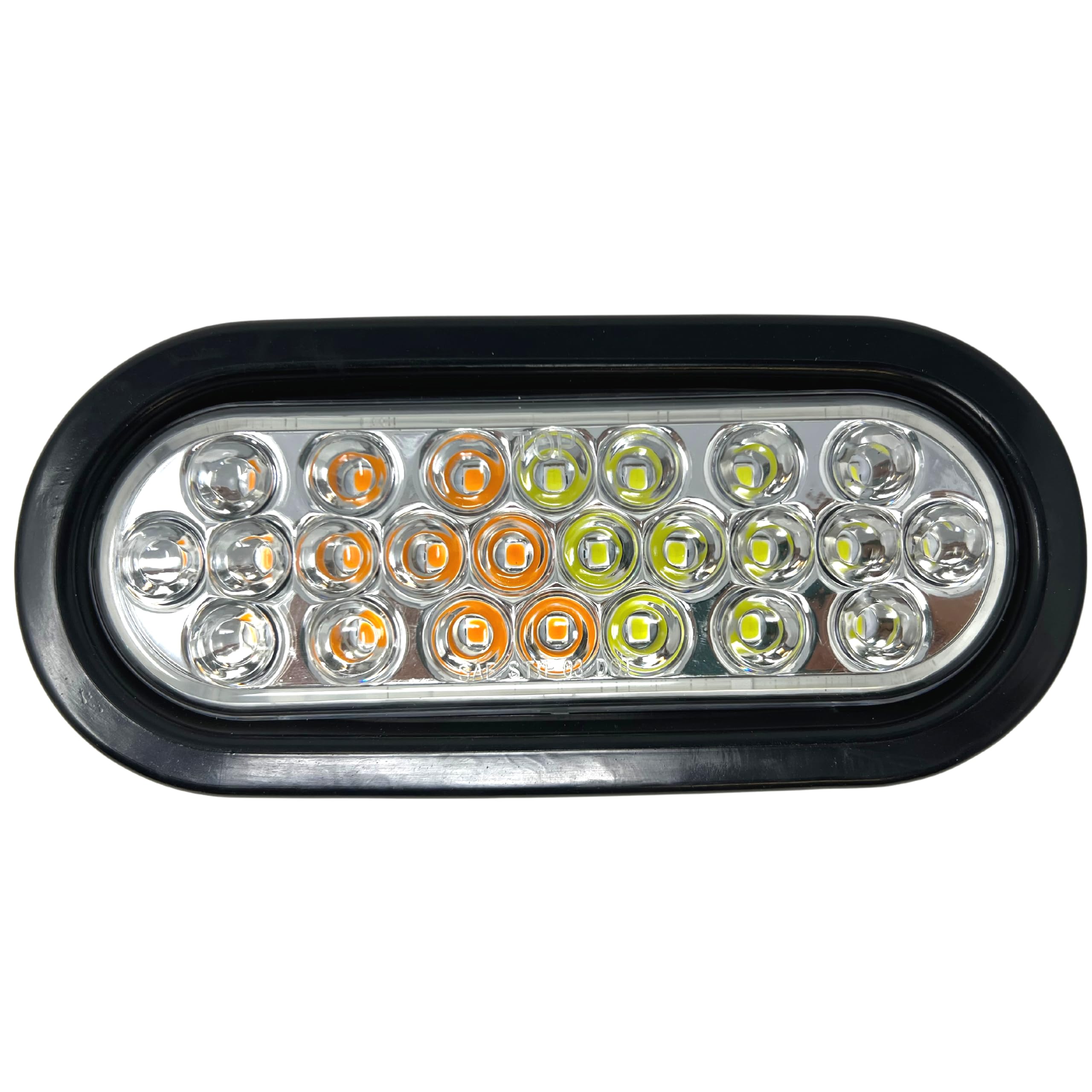 6" Oval LED Recessed Amber Strobe Light, 24 LED DOT/SAE Approved & Marked, Waterproof, Super Bright High Powered Strobe for Towing�