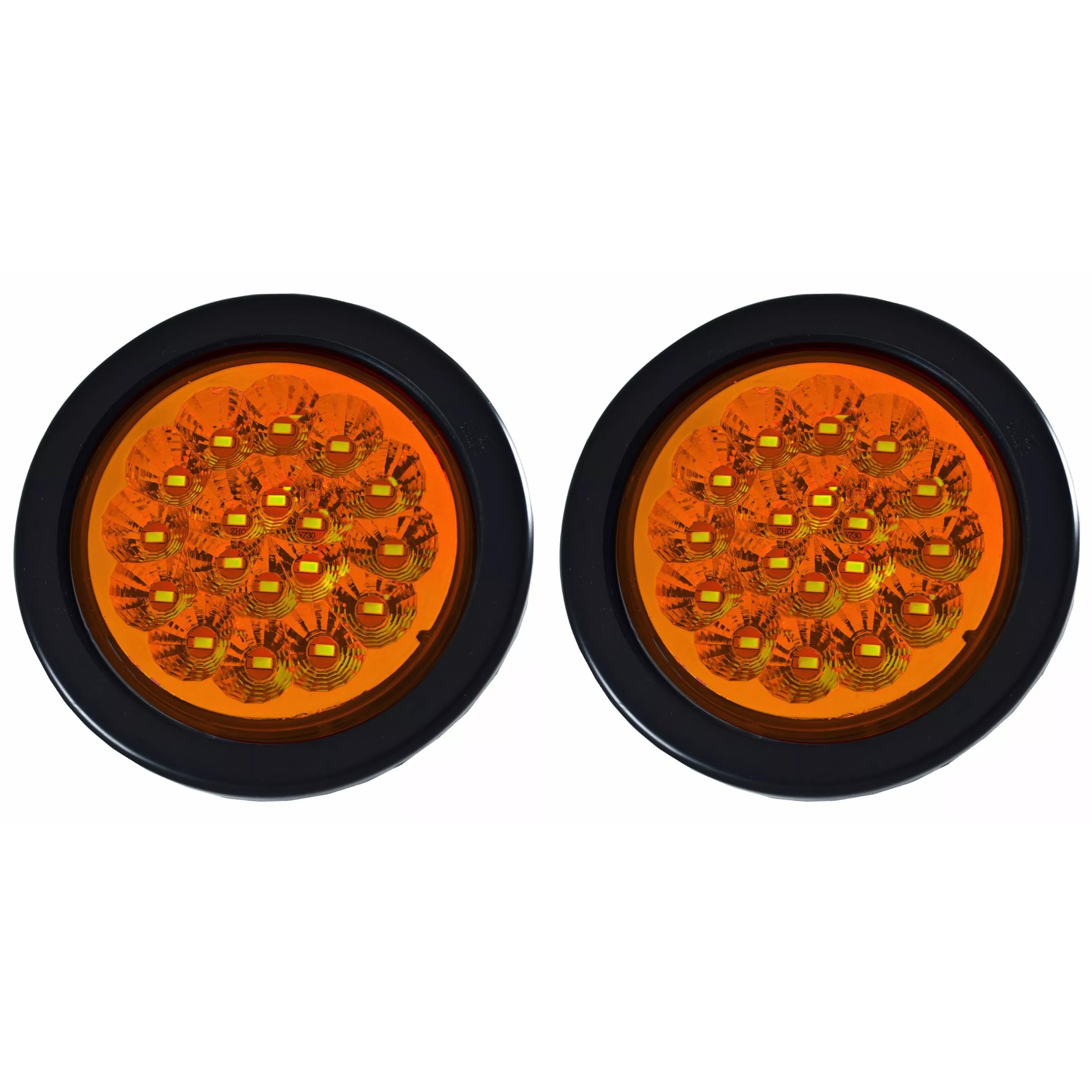 4" Round LED Trailer Tail Light 18 LED Red/White Stop Turn Tail Reverse Backup Running Lights w/Rubber Grommet Direct Wiring for Trucks Trailer RV Boat IP67 Waterproof DOT/SAE Approved 12V