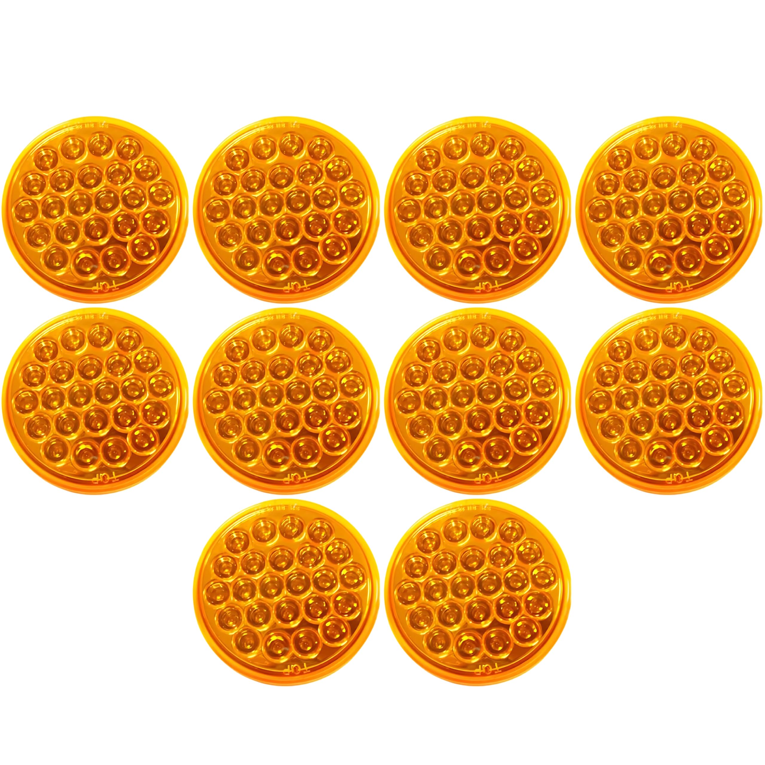 4" Round LED Trailer Tail Light 24 LED Stop Turn Tail Parking Signal Brake Marker Running Lights 3 Wire Pigtail Plug Trucks Trailer RV Boat Dump Truck Camper IP67 Waterproof DOT Approved 12V