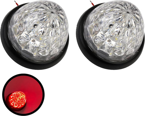 3.5" Inch Diameter 16 LED Round Beehive Cone Watermelon Trailer Side Marker Lights Red Amber Clear Lens Submersible 12V Rear Lights Peterbilt Trucks ATV Motorcycle