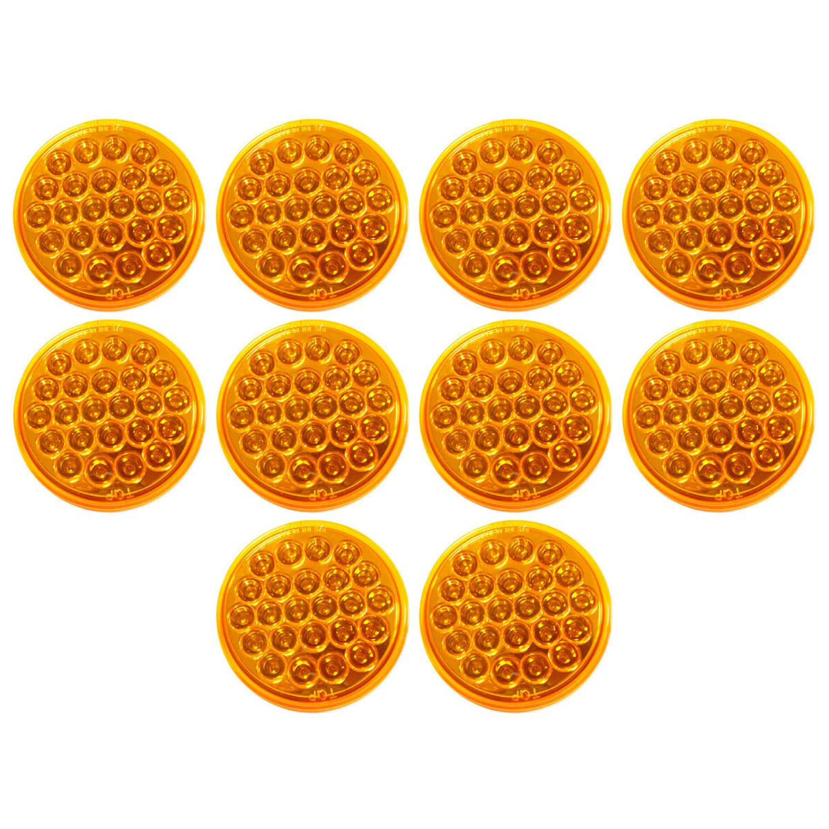 4" Round LED Trailer Tail Light 24 LED Stop Turn Tail Parking Signal Brake Marker Running Lights 3 Wire Pigtail Plug Trucks Trailer RV Boat Dump Truck Camper IP67 Waterproof DOT Approved 12V