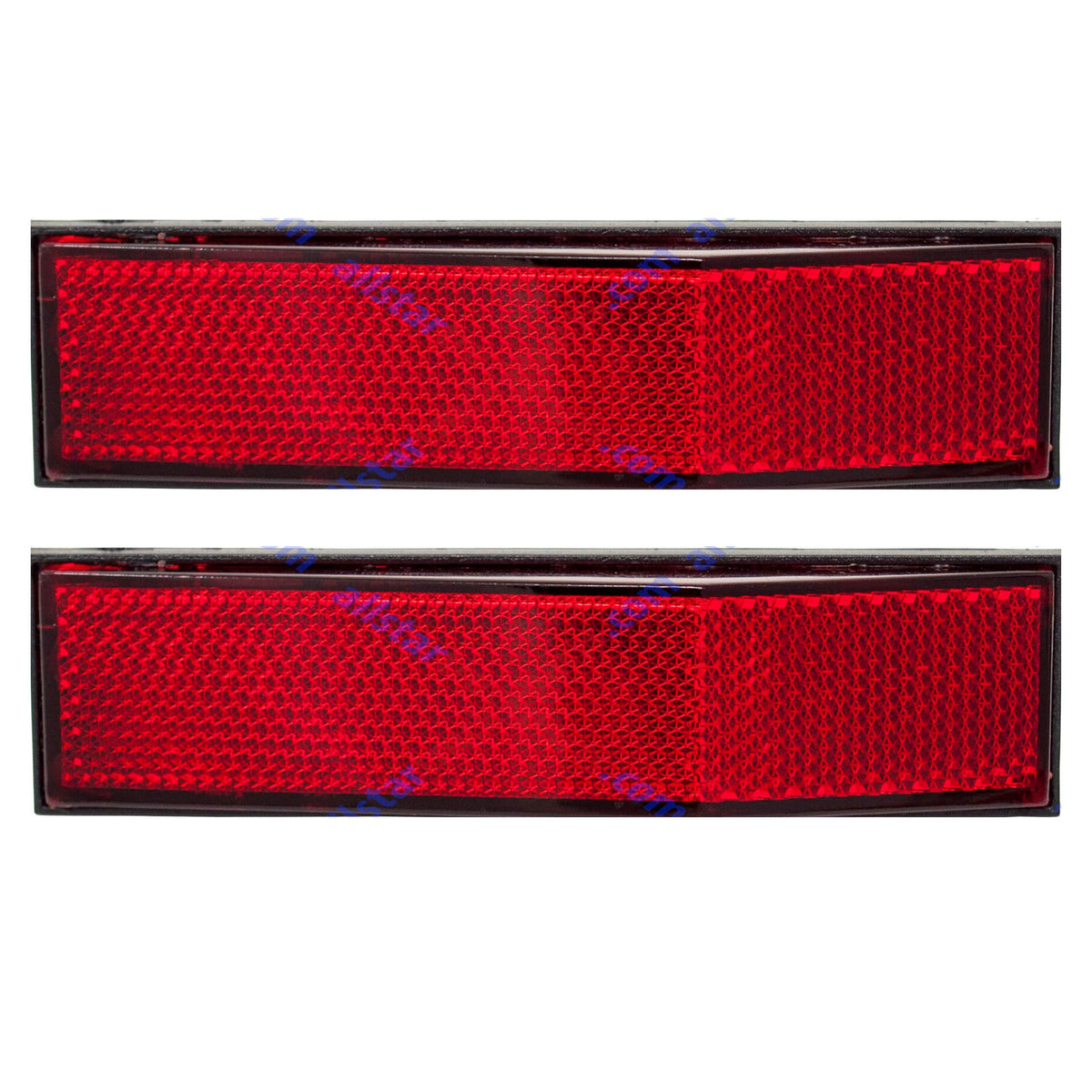 5-1/4" Angled Rectangular Stick On Reflector- 2 Pack for Trailers, Trucks, Automobiles, Mail Boxes, Boats, SUV's, RV's, Industrial Strong Adhesive DOT/SAE Approved (Red, 2)