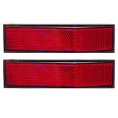 5-1/4" Angled Rectangular Stick On Reflector- 2 Pack for Trailers, Trucks, Automobiles, Mail Boxes, Boats, SUV's, RV's, Industrial Strong Adhesive DOT/SAE Approved (Red, 2)