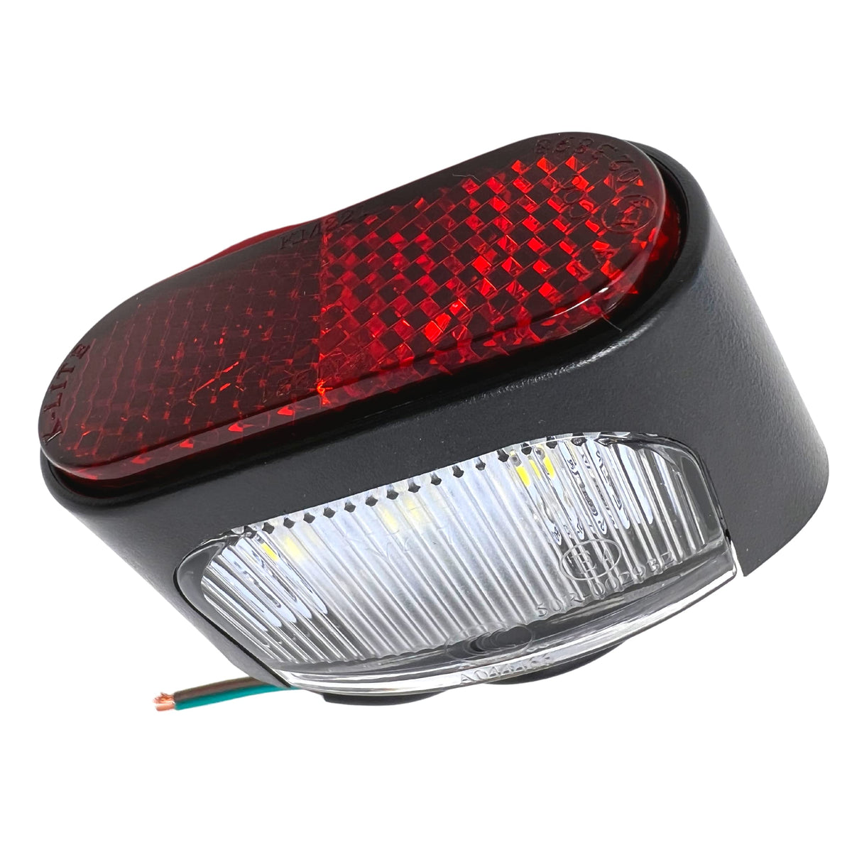 Qty 1 Heavy Duty 2.7"x1.4" Surface-Mount LED Trailer License Plate Lights Red Reflector Oval [DOT/SAE Certified] [IP67 Waterproof Rated] [Ultra-Durable] License Tags for Trailers, RVs, Trucks & Boats
