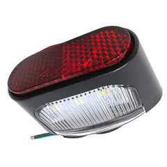 Qty 1 Heavy Duty 2.7"x1.4" Surface-Mount LED Trailer License Plate Lights Red Reflector Oval [DOT/SAE Certified] [IP67 Waterproof Rated] [Ultra-Durable] License Tags for Trailers, RVs, Trucks & Boats