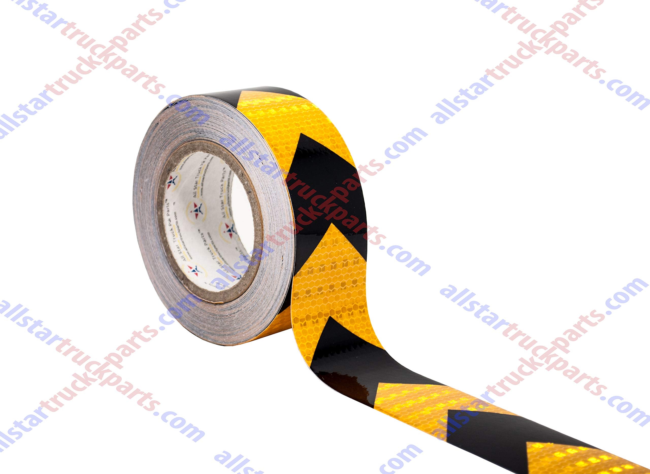 Yellow Black Arrow Reflective Tape, 2" Hazard Warning Tape Waterproof - High Intensity Reflector Conspicuity Safety Construction Strong Adhesive Crystal Lattice
