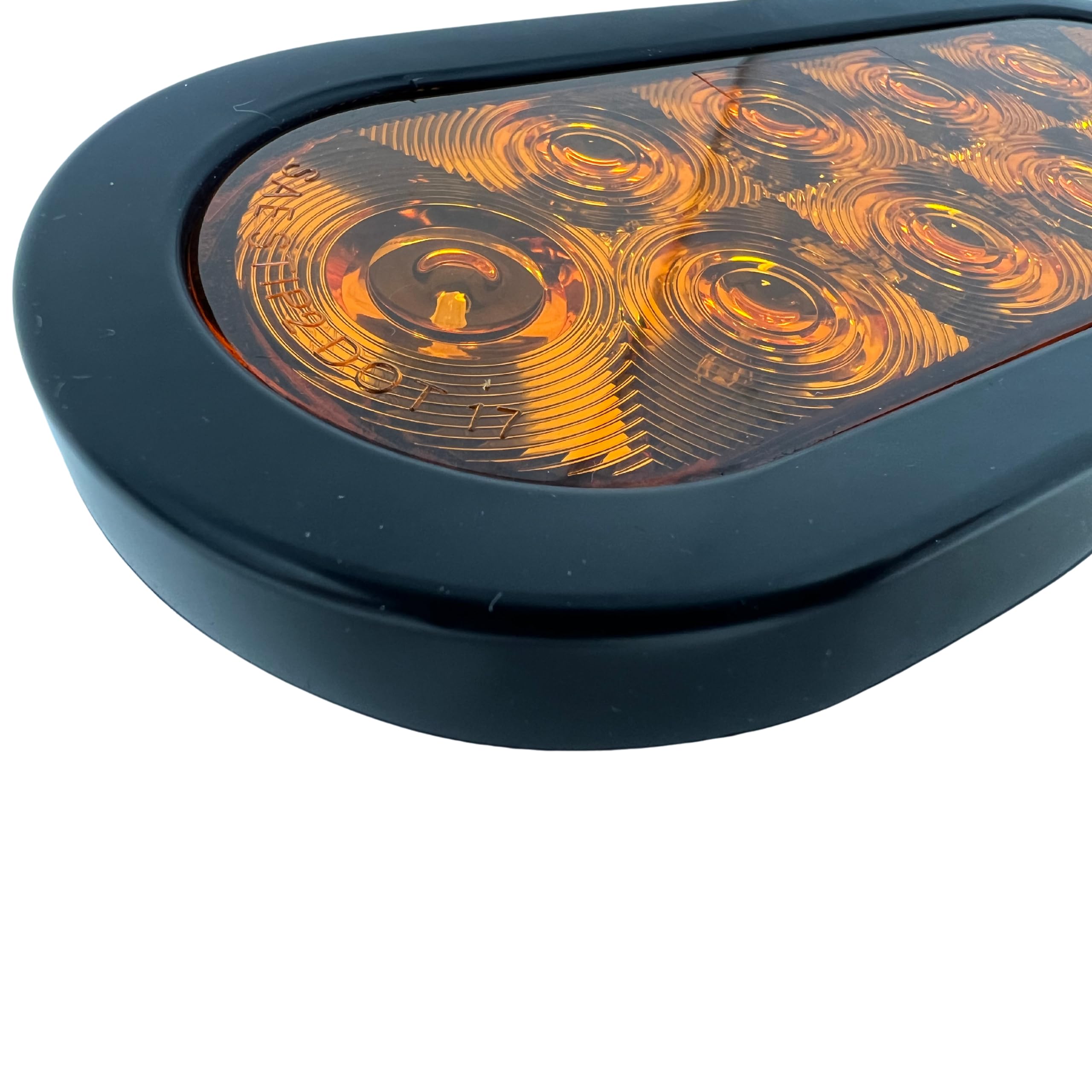 [Red/White/Amber 6" Oval 10 LED Trailer Tail Light Kit [DOT Certified] [With Grommets & Plugs] [IP67 Waterproof] Stop Brake Turn Reverse Back Up Headache Rack Backrack Flatbed RV