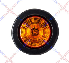 2.5" Red/Amber 12 Led Round Side Marker Clearance Lights Grommet Flush Mount, Sealed Truck Trailer with Reflex Lens, IP67 Waterproof- Super Bright DOT SAE P2 FMVSS 180