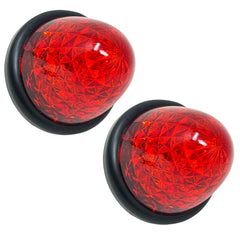 3.5" Inch Diameter 16 LED Round Beehive Cone Watermelon Trailer Side Marker Lights Red Amber Clear Lens Submersible 12V Rear Lights Peterbilt Trucks ATV Motorcycle