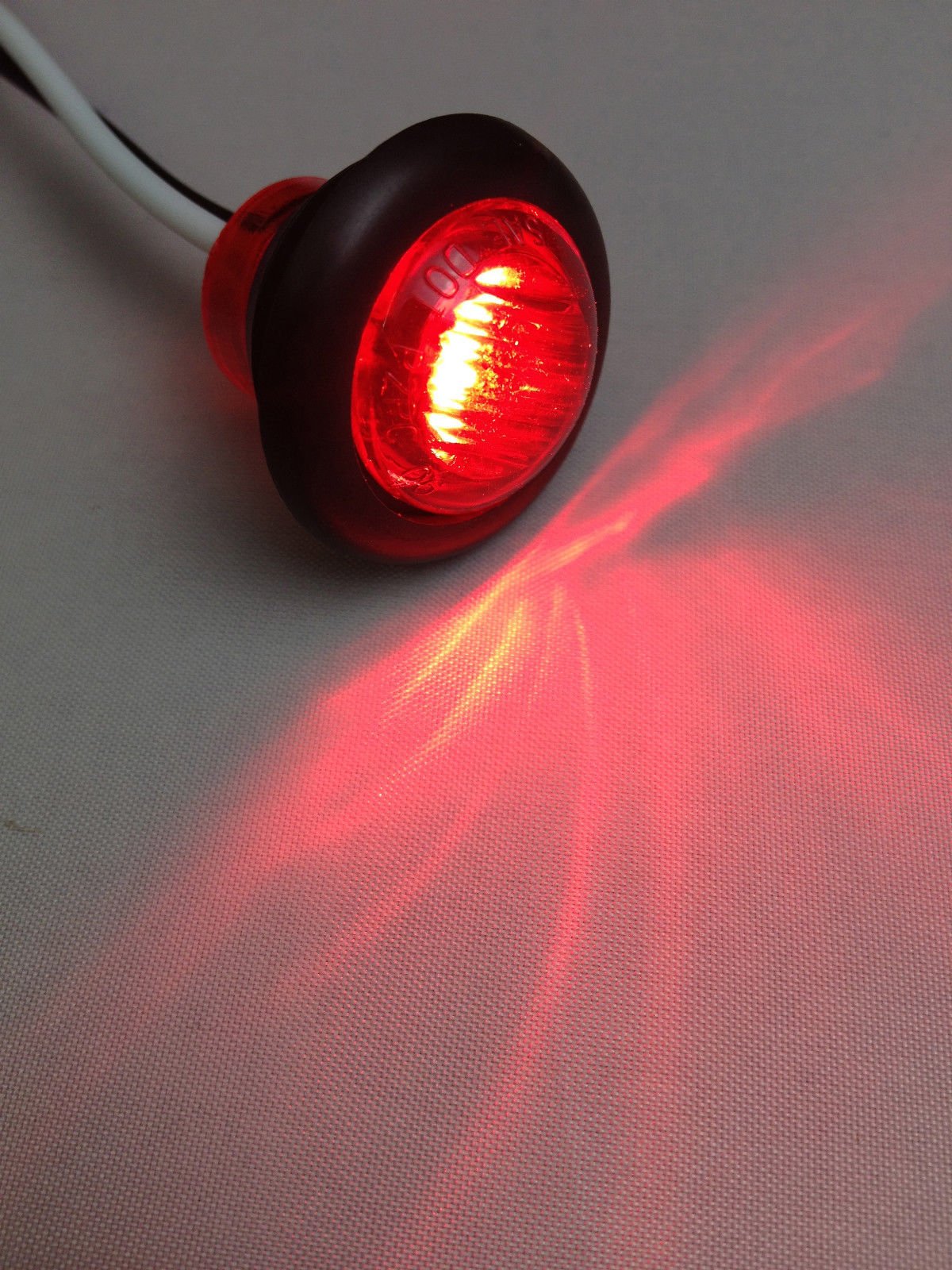 3/4" inch Amber/Red/White 3 LED Side Marker Clearance Light with Plug Black Ring Sealed Mini Round 3/4" Indicators Grill Lights Truck Trailer Car Bus Pickup Van Caravan Boat 12V