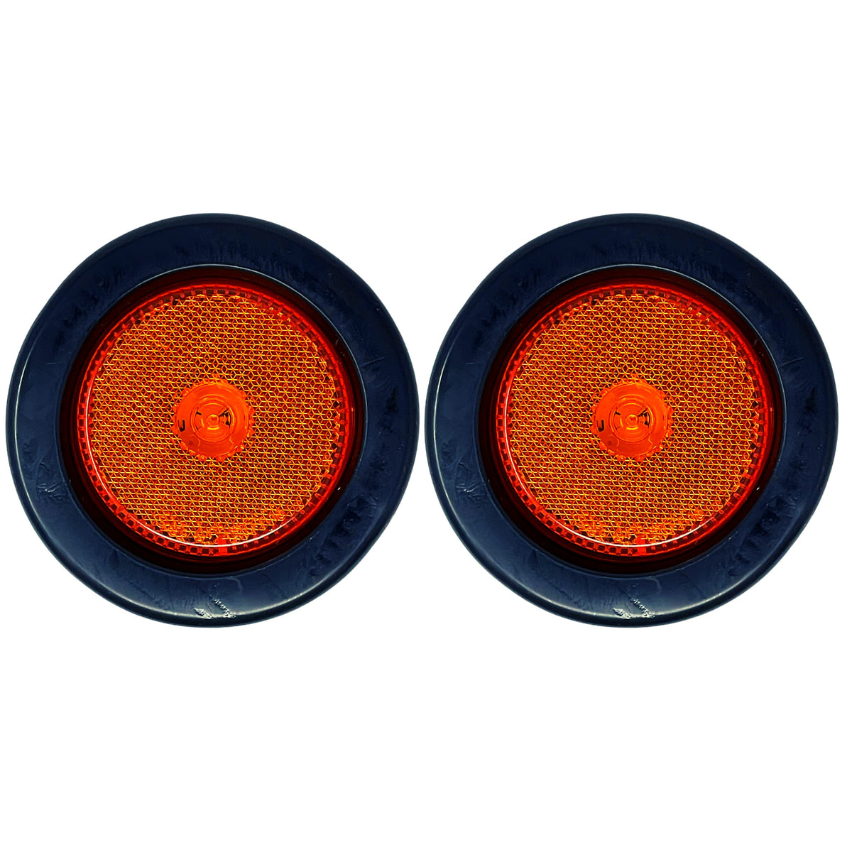 4x Red 2.5" Round 4 LED Side Marker Clearance Lights Grommet Flush Mount, IP67 Waterproof DOT SAE FMVSS 108