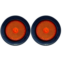 All Star Truck Parts 4x Red 2.5" Round 4 LED Side Marker Clearance Lights Grommet Flush Mount, IP67 Waterproof DOT SAE FMVSS 108