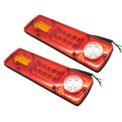 [2ND GENERATION ULTRA BRIGHT] 23 LED Red Amber White Integrated Trailer Tail Lights Bar 12V Turn Signal Running Lamp for Trailer UTV UTE RV ATV Box Truck Left and Right (2 Pack)