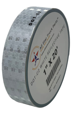 white DOT-C2 high-intensity reflective tape roll in available widths and lengths — image 1 of 10