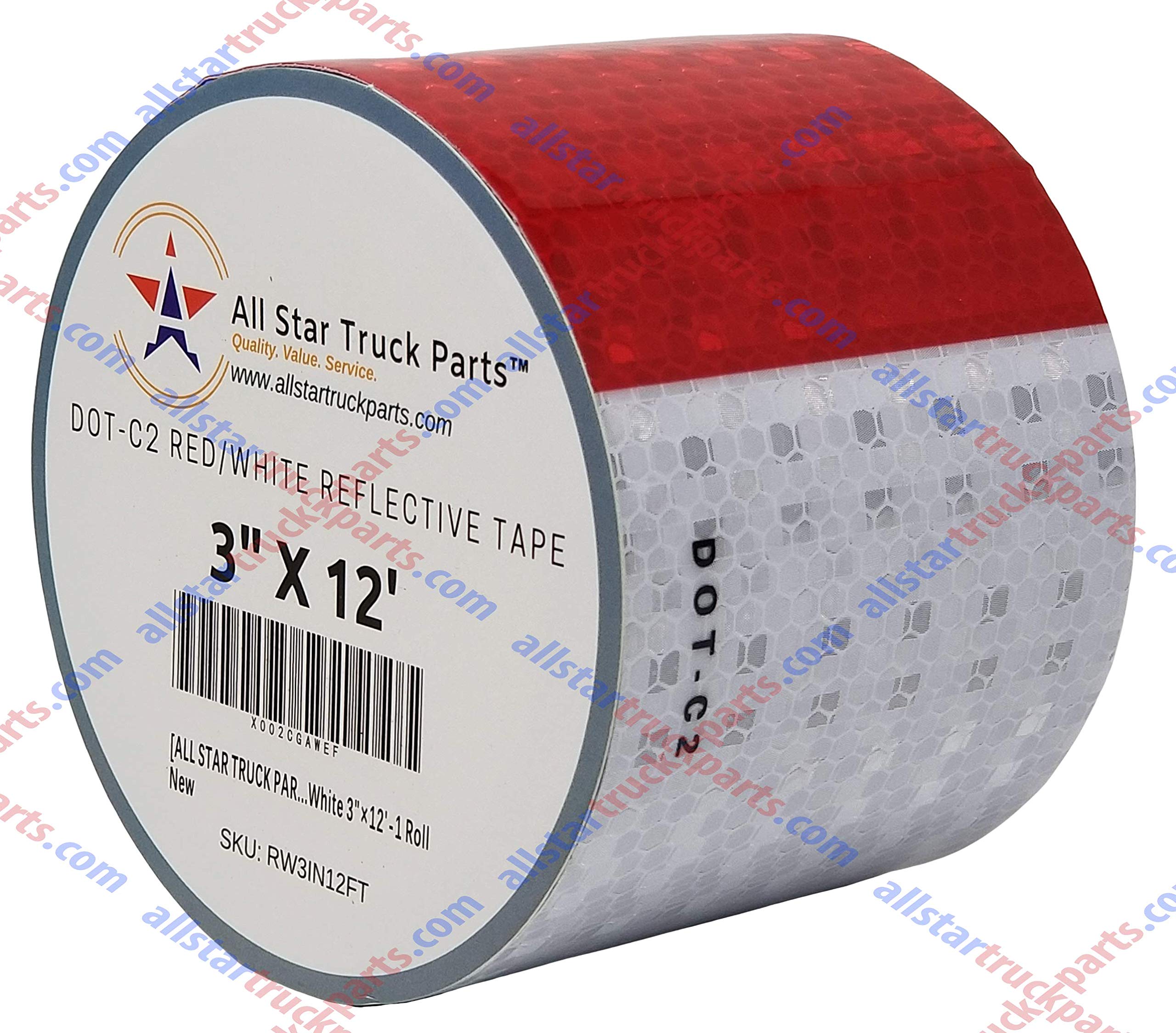 Conspicuity Tape DOT-C2 Approved Reflective Truck Trailer Red White