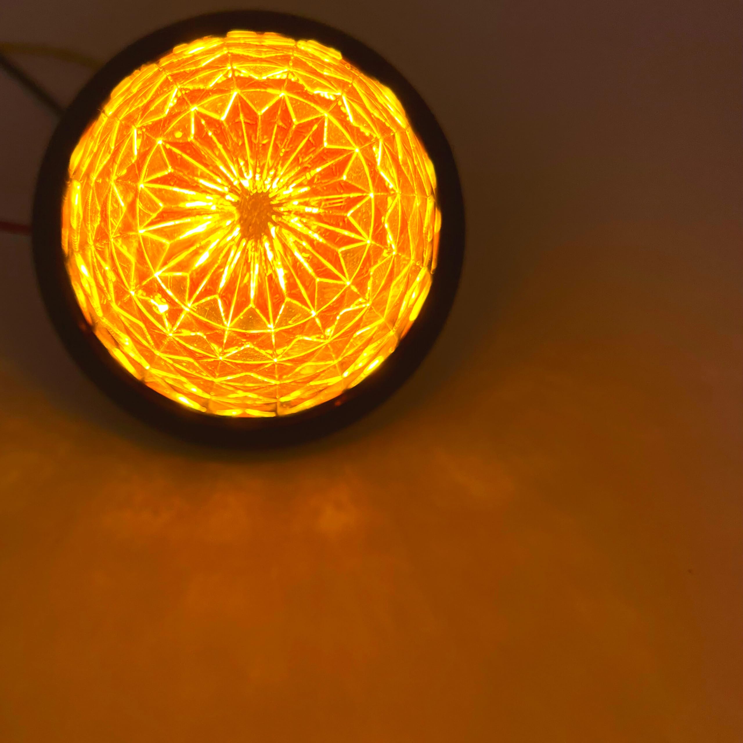 3.5" Inch Diameter 16 LED Round Beehive Cone Watermelon Trailer Side Marker Lights Red Amber Clear Lens Submersible 12V Rear Lights Peterbilt Trucks ATV Motorcycle