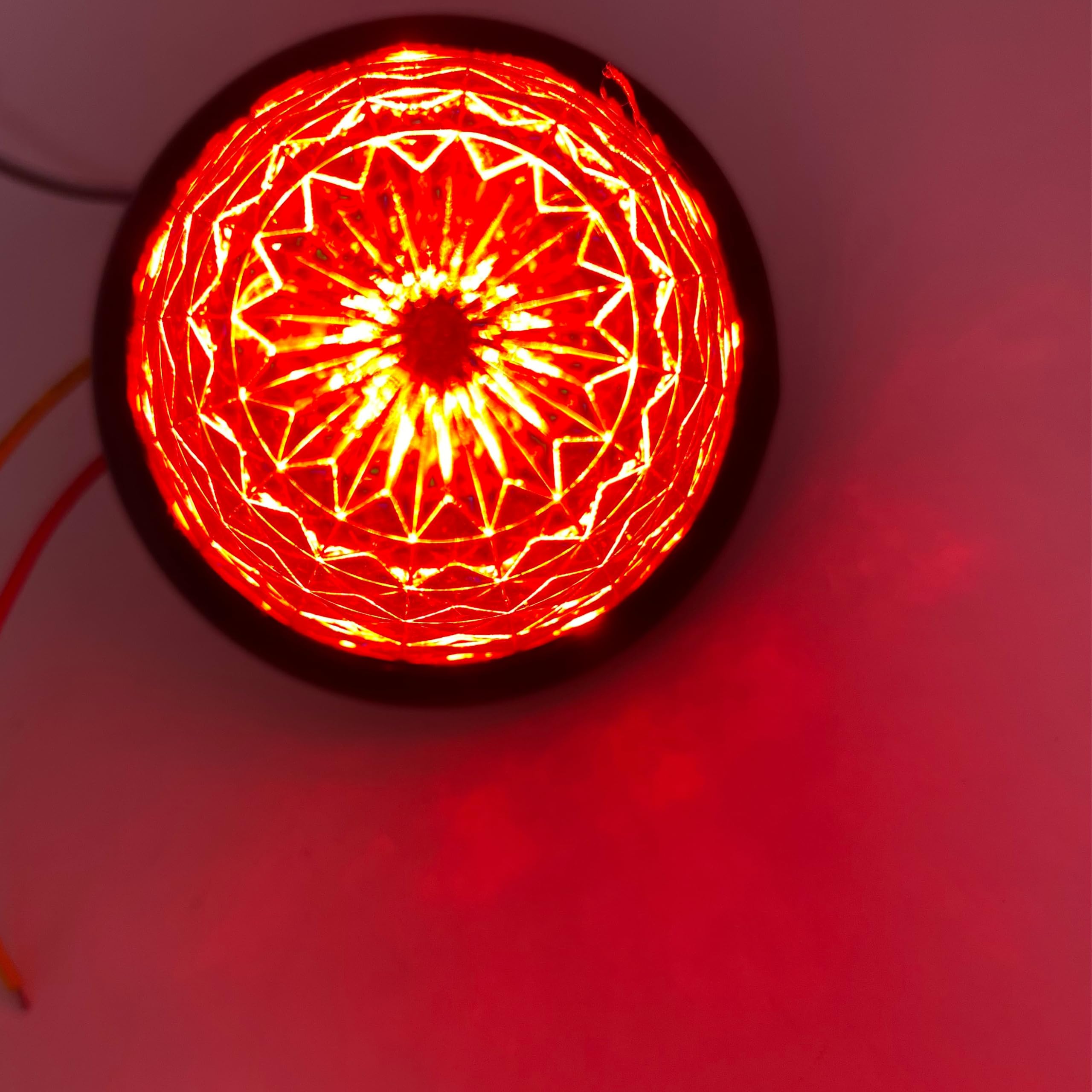 3.5" Inch Diameter 16 LED Round Beehive Cone Watermelon Trailer Side Marker Lights Red Amber Clear Lens Submersible 12V Rear Lights Peterbilt Trucks ATV Motorcycle