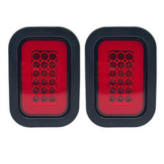 2x Amber 5x3 3x5 Inch Rectangle 42 LED Trailer Tail Light Kit [DOT FMVSS 108] [SAE I6 P2] [Grommets/Plugs] [Submersible] [Stop Turn Tail Park] [Halo] Signal CAB Lamp for Tow Truck 80" Wide Trailer 12V