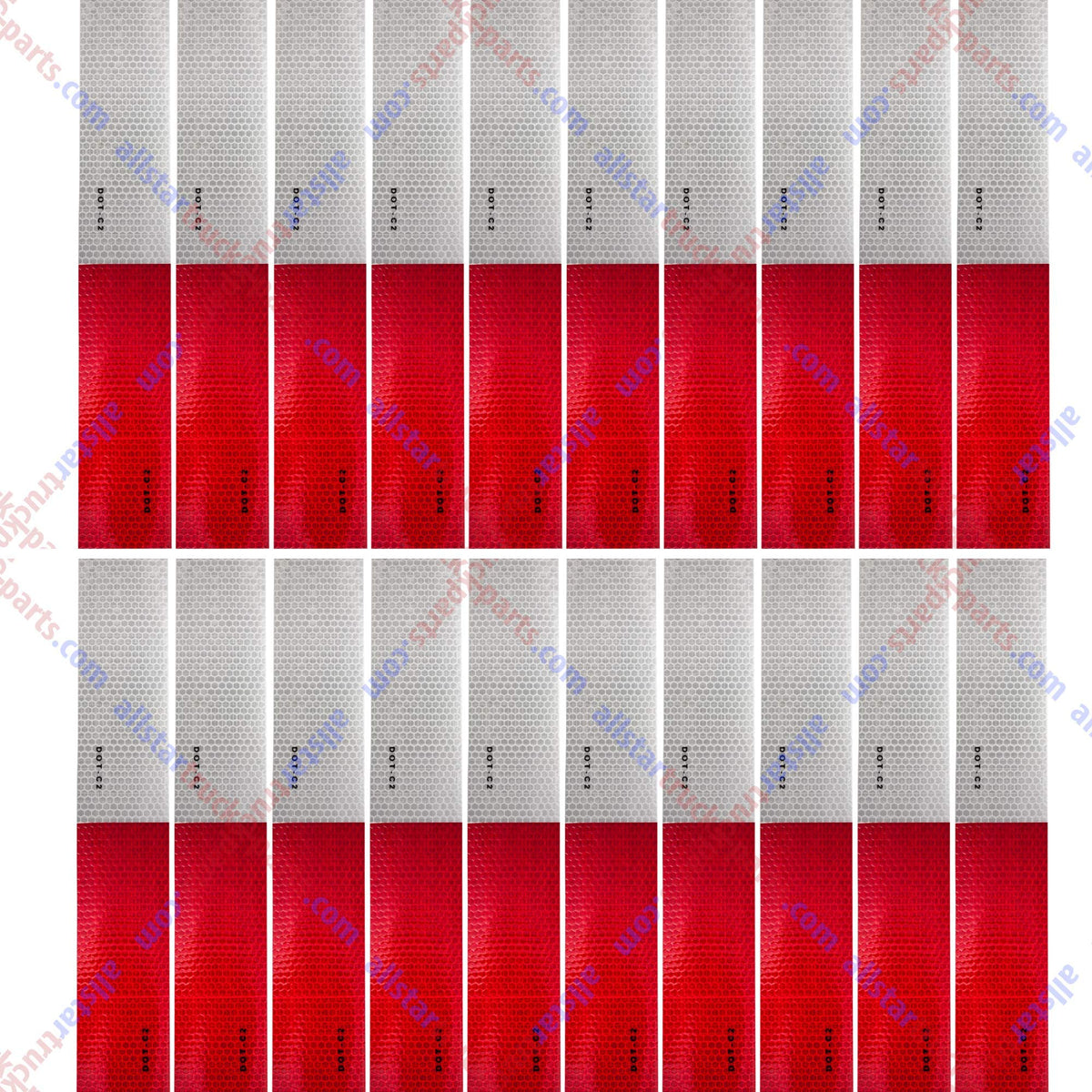 20pcs of 2"x12" Strips Conspicuity Safety Caution Warning Tape DOT-C2 Approved Reflective Truck Trailer Mailbox Red/White Adhesive Reflective Stickers Reflector