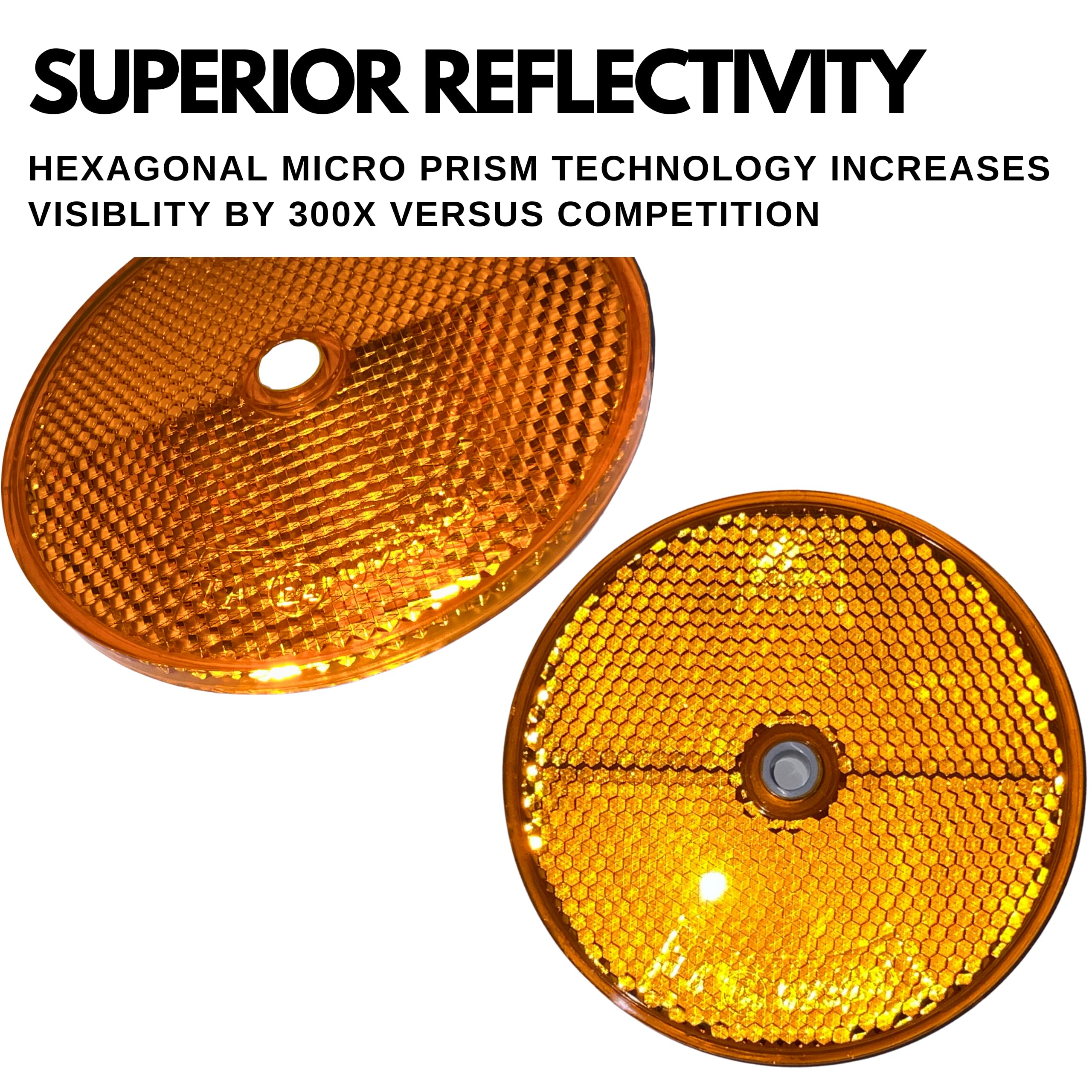 Class A 3-3/16" Round Reflector with Center Mounting Hole Trailers, Trucks, Automobiles, Mail Boxes, Boats, SUV's, RV's, Industrial Applications