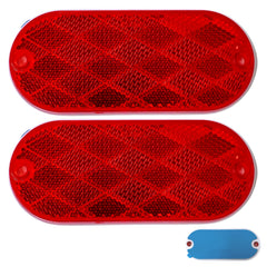 Oval Reflectors Red/Amber Self Adhesive Or Drill Mount Quick Mount SAE 13 DOT