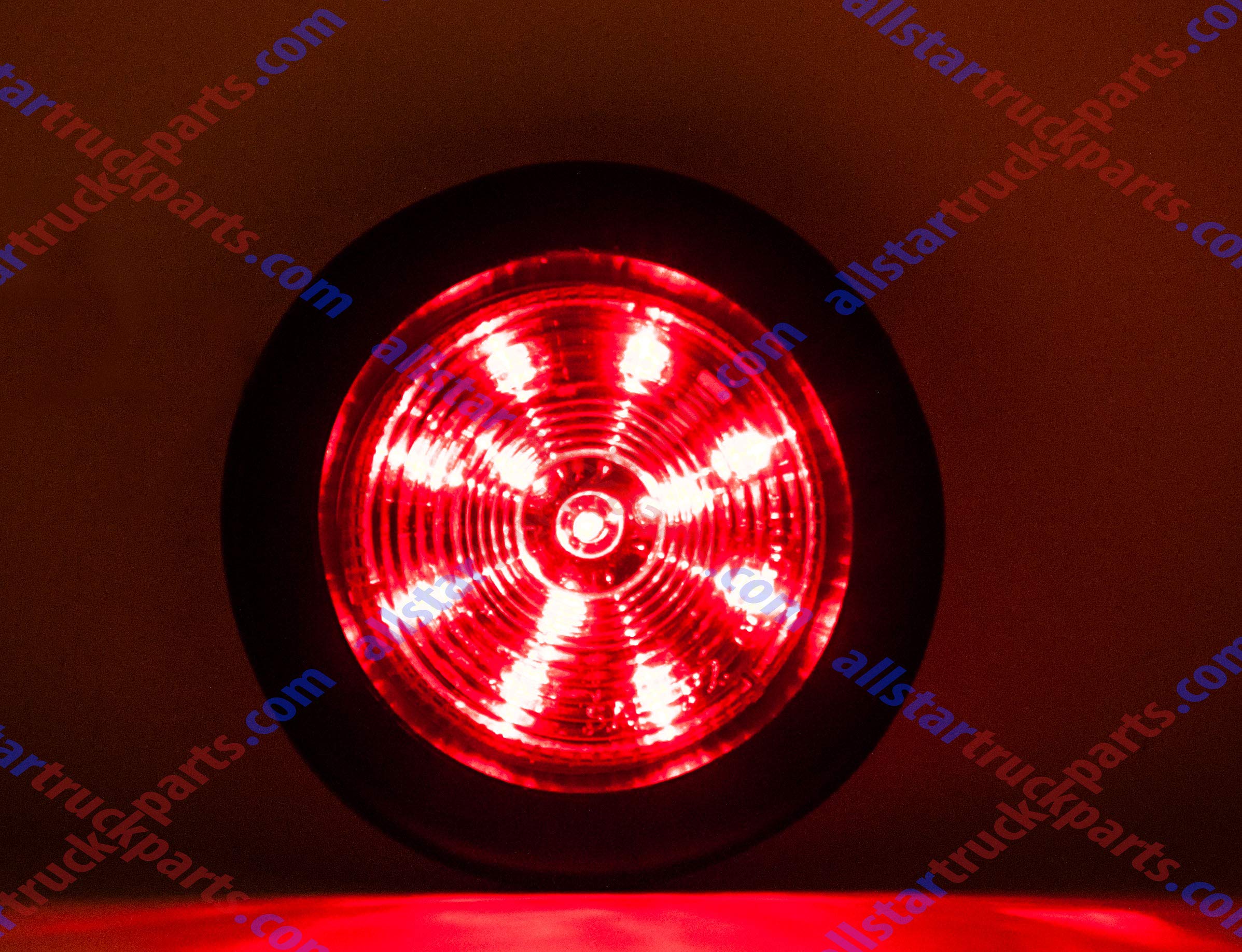 2.5" Red/Amber 12 Led Round Side Marker Clearance Lights Grommet Flush Mount, Sealed Truck Trailer with Reflex Lens, IP67 Waterproof- Super Bright DOT SAE P2 FMVSS 180
