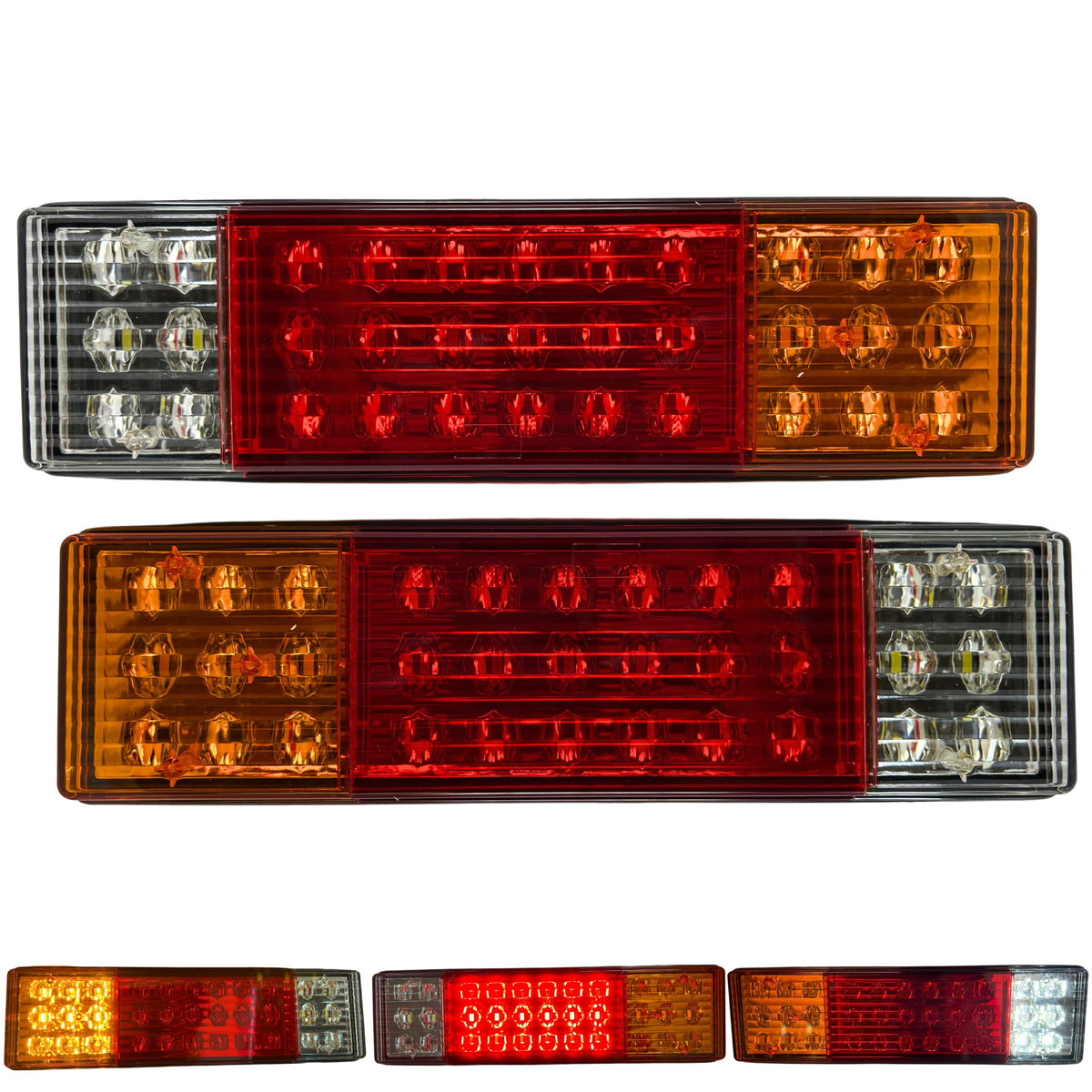33 LED Truck Rectangle 3 Color Tail Light Bar Waterproof Turn Signal Brake Reverse Running Taillight for Truck Boat Trailer Pickup RV Camper UTV UTE Vans (2PCS) 12V 12x3