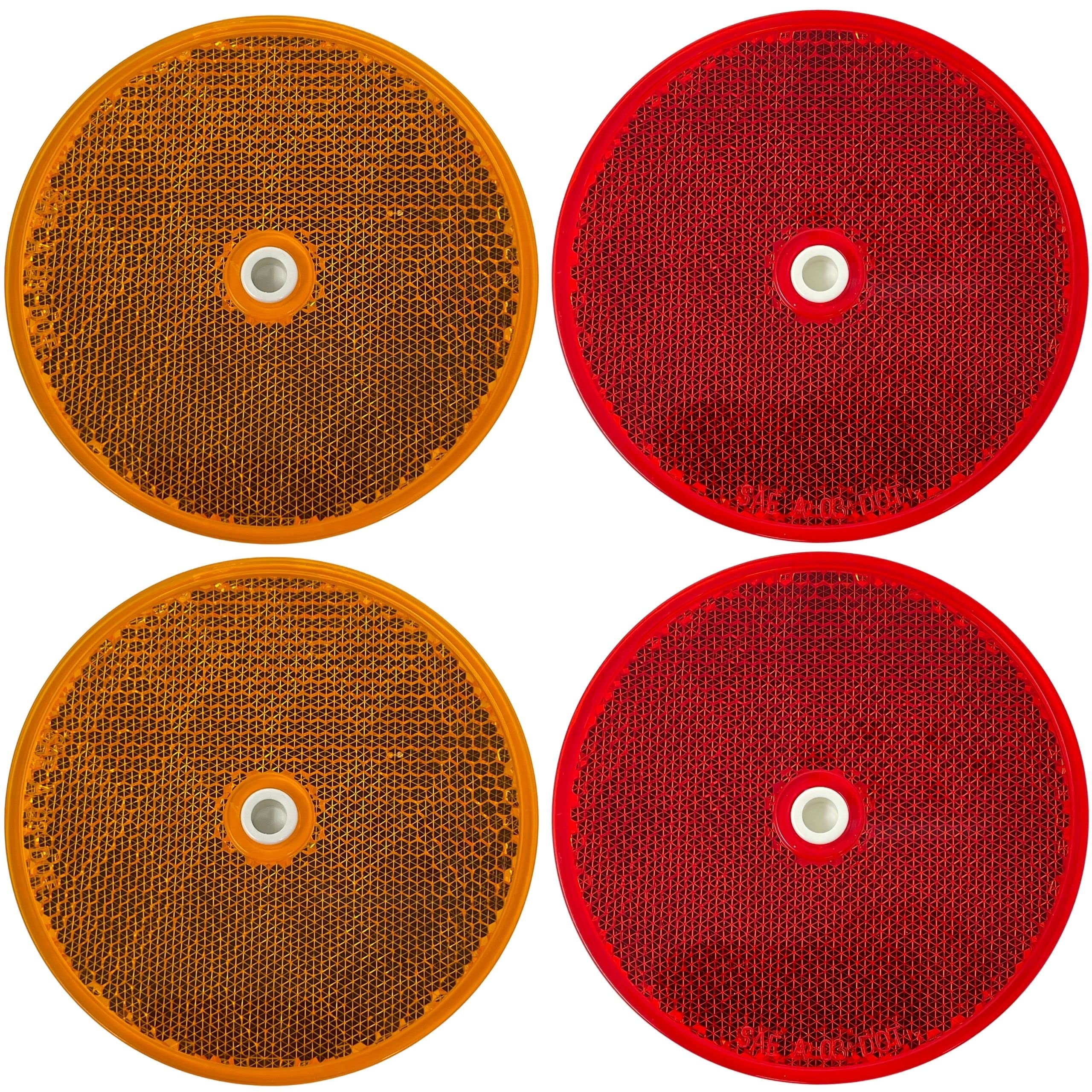 Class A 3-3/16" Round Reflector with Center Mounting Hole Trailers, Trucks, Automobiles, Mail Boxes, Boats, SUV's, RV's, Industrial Applications