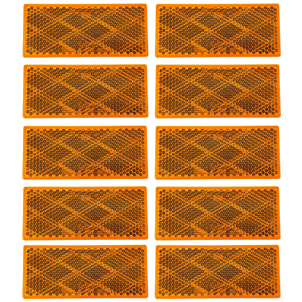 All Star Truck Parts 10x Red/Amber Class A 80mm x 35mm 3.14" x 1.4" Rectangular Reflector Strong Stick-on for Trailers Trucks Automobiles Mail Boxes Boats SUV's RV's Bike Industrial Applications
