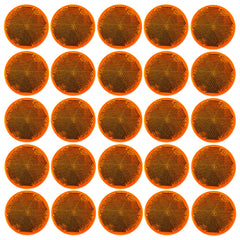 [Qty 25] [Red/Amber] 2" Inch Round Reflector Bike,Trailer, Truck, Boat, Mailbox, Construction, Equipment, RV, Camper with Super Strong Adhesive DOT/SAE Approved
