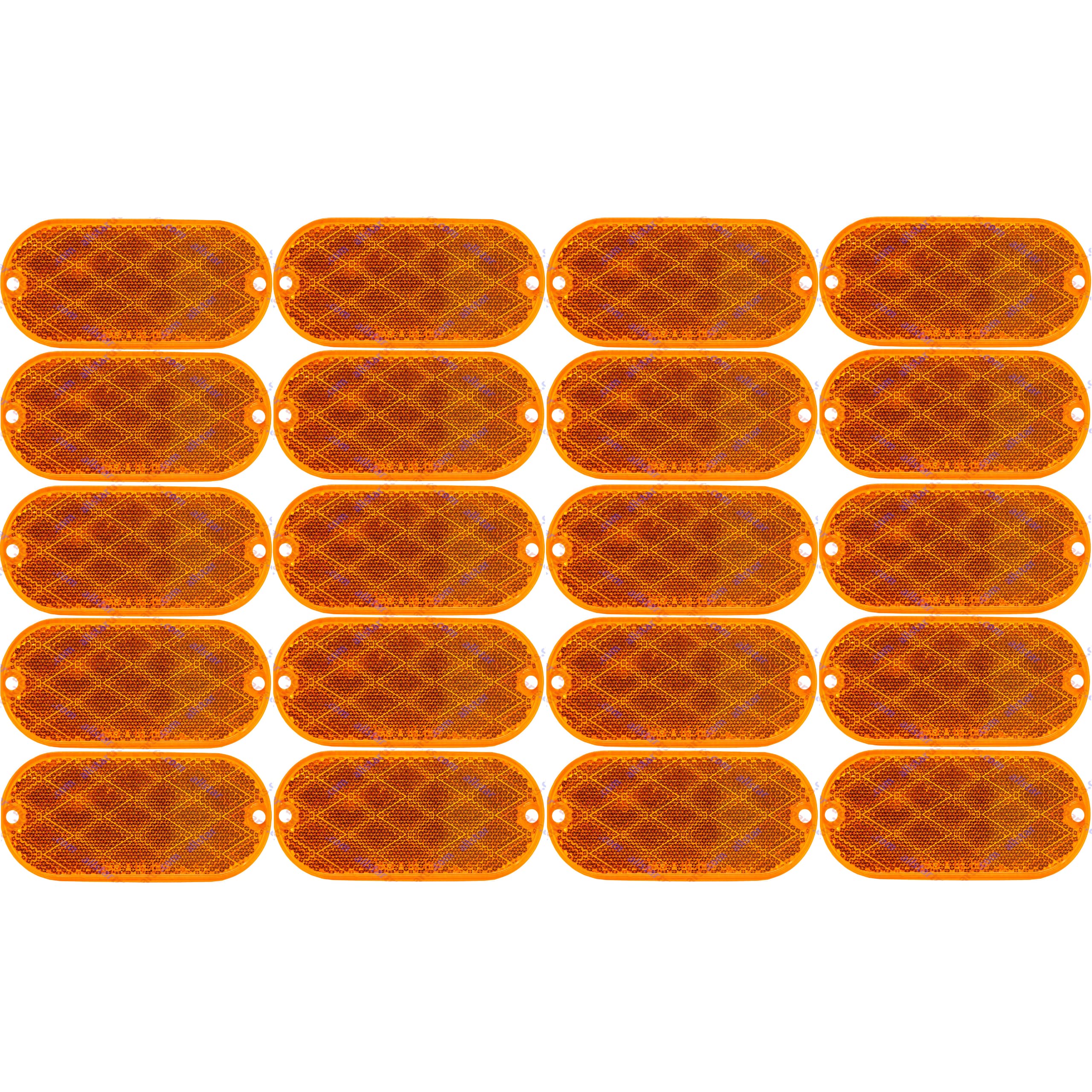 Oval Reflectors Red/Amber Self Adhesive Or Drill Mount Quick Mount SAE 13 DOT