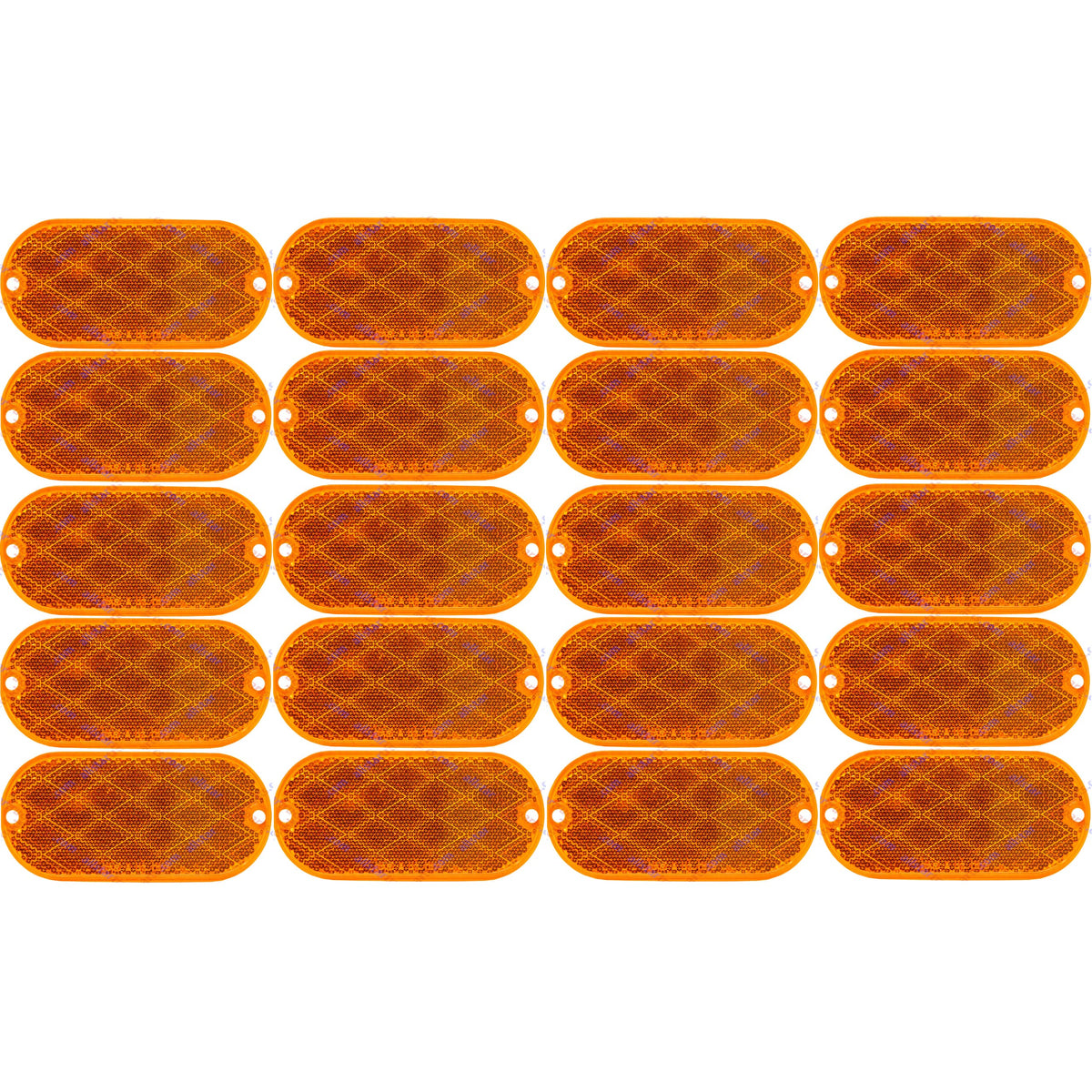 Oval Reflectors Red/Amber Self Adhesive Or Drill Mount Quick Mount SAE 13 DOT