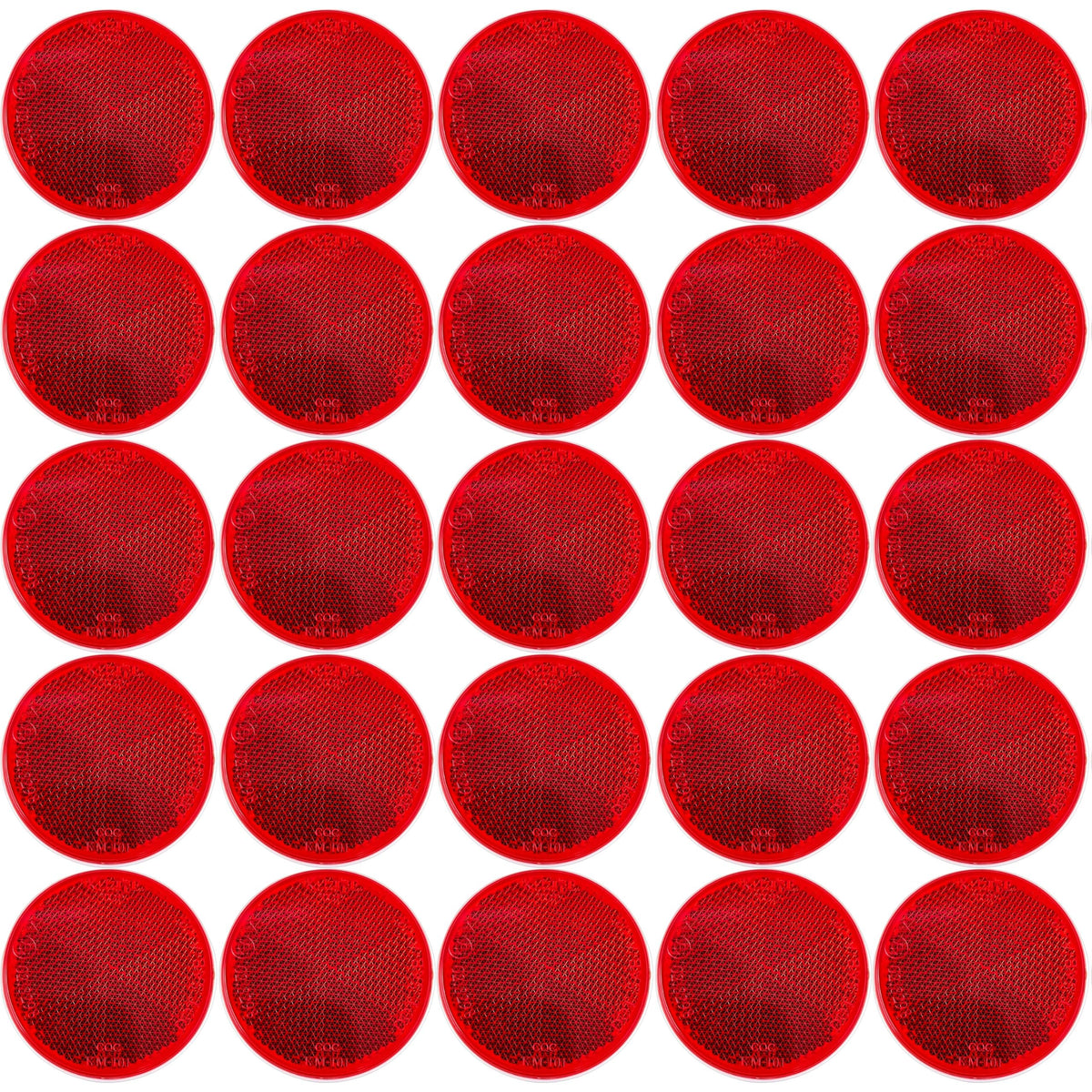 2" Inch Red/Amber Round Reflector Bike, Trailer, Truck, Boat, Mailbox, Construction, Equipment, RV, Camper with Super Strong Adhesive DOT/SAE Approved