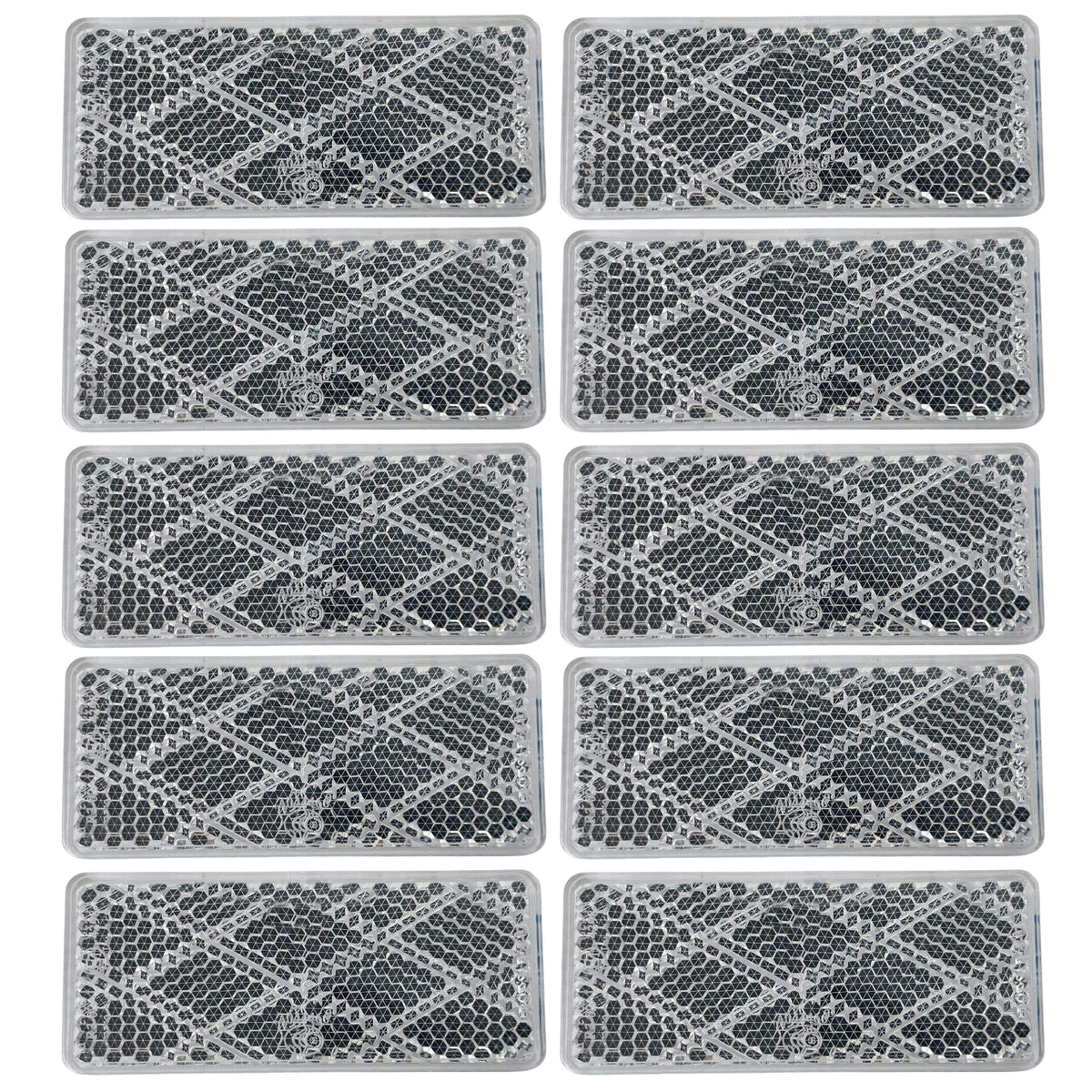 10x Red/White Class A 70mmx30mm (2.75"x1.18") Rectangular Reflector Strong Stick-on 10 Pack for Trailers Trucks Automobiles Mail Boxes Boats SUV RV Industrial Bike Driveway Safety