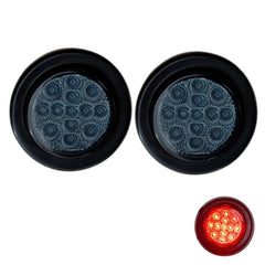 All Star Truck Parts 2" Round Smoked LensASA213A2-SM-FBM 13 LED Light Side Marker Clearance Rubber Grommet + Removable 2 Wire Pigtail Plug Waterproof Trailers RV's Trucks Off Road Dump Truck 12V