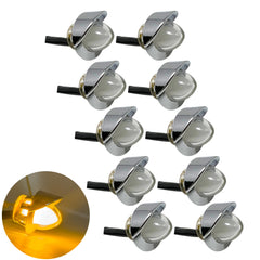Mini Watermelon Lights 3/4" Diameter 1-LED GLO Style Vintage Dome Style Lens Chrome Visor Bezel IP65 Freightliner Kenworth Peterbilt Trailer Heavy Trucks