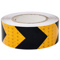 Yellow Black Arrow Reflective Tape, 2" Hazard Warning Tape Waterproof - High Intensity Reflector Conspicuity Safety Construction Strong Adhesive Crystal Lattice