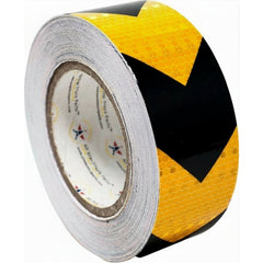 Yellow Black Arrow Reflective Tape, 2" Hazard Warning Tape Waterproof - High Intensity Reflector Conspicuity Safety Construction Strong Adhesive Crystal Lattice