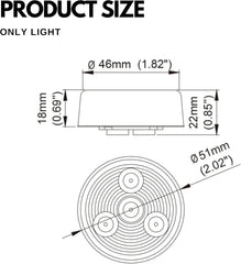 Red/Amber 2" Round Trailer 3 LED Clearance Side Marker Lights DOT FMVSS 108 SAE P2 Reflector Lens Grommet+Plug Flush-Mount Waterproof IP67 Marker Clearance Lights Trailer Truck